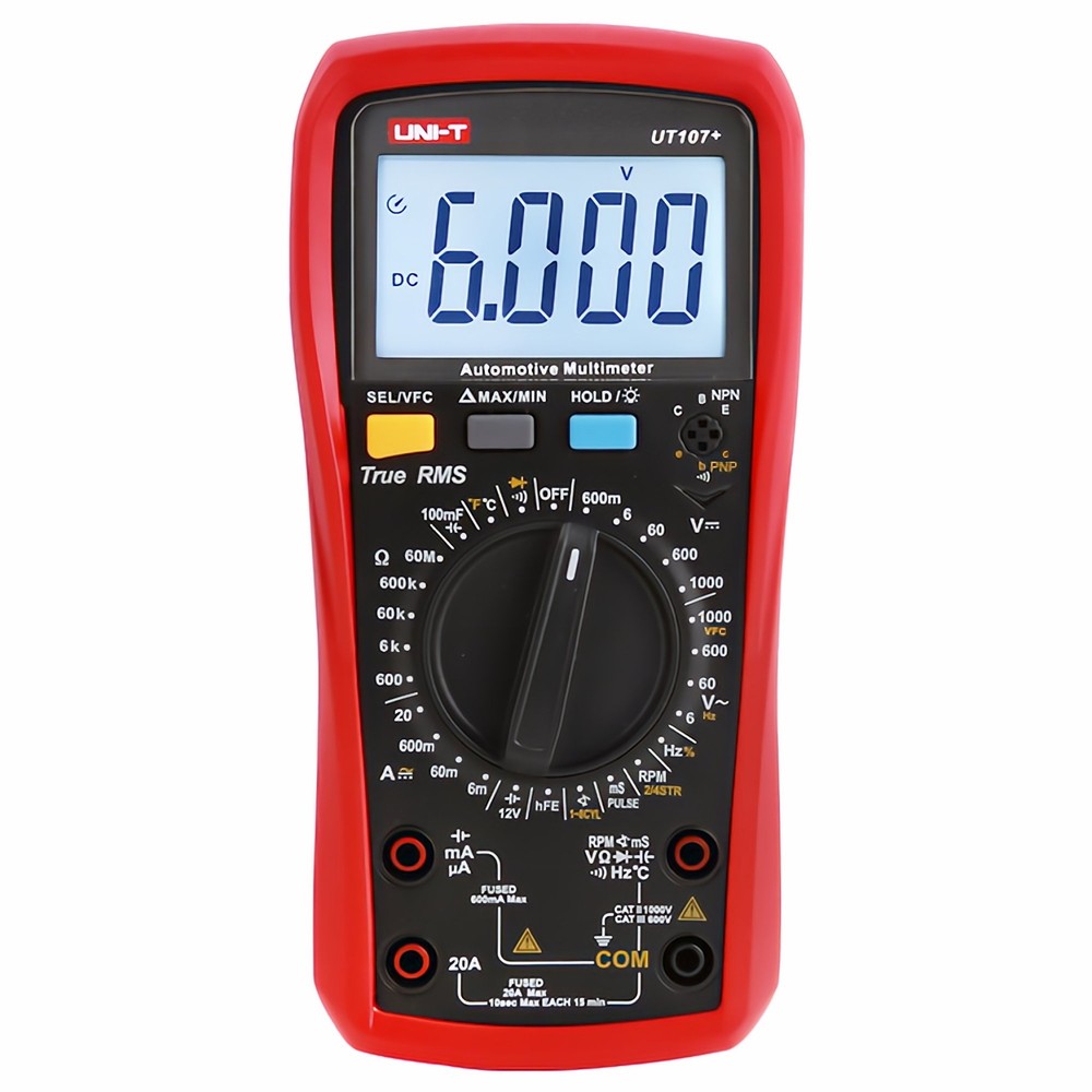 . UT107+ Automotive Digital Multimeter True RMS RPM Dwell Angle Pulse Width