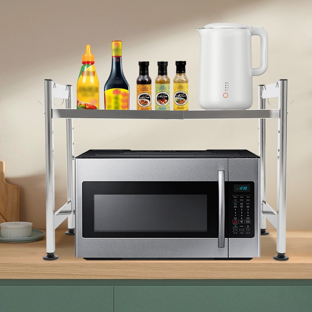 Microwave Oven Rack, Expandable Microwave Oven Stand, Adjustable Kitchen Counter