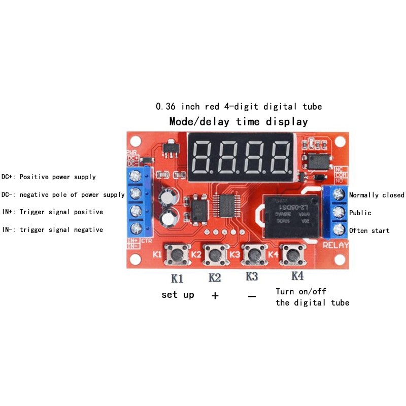 2pcs DC 12V 10A Adjustable Time Delay Relay Module LED Digital Timer Switch