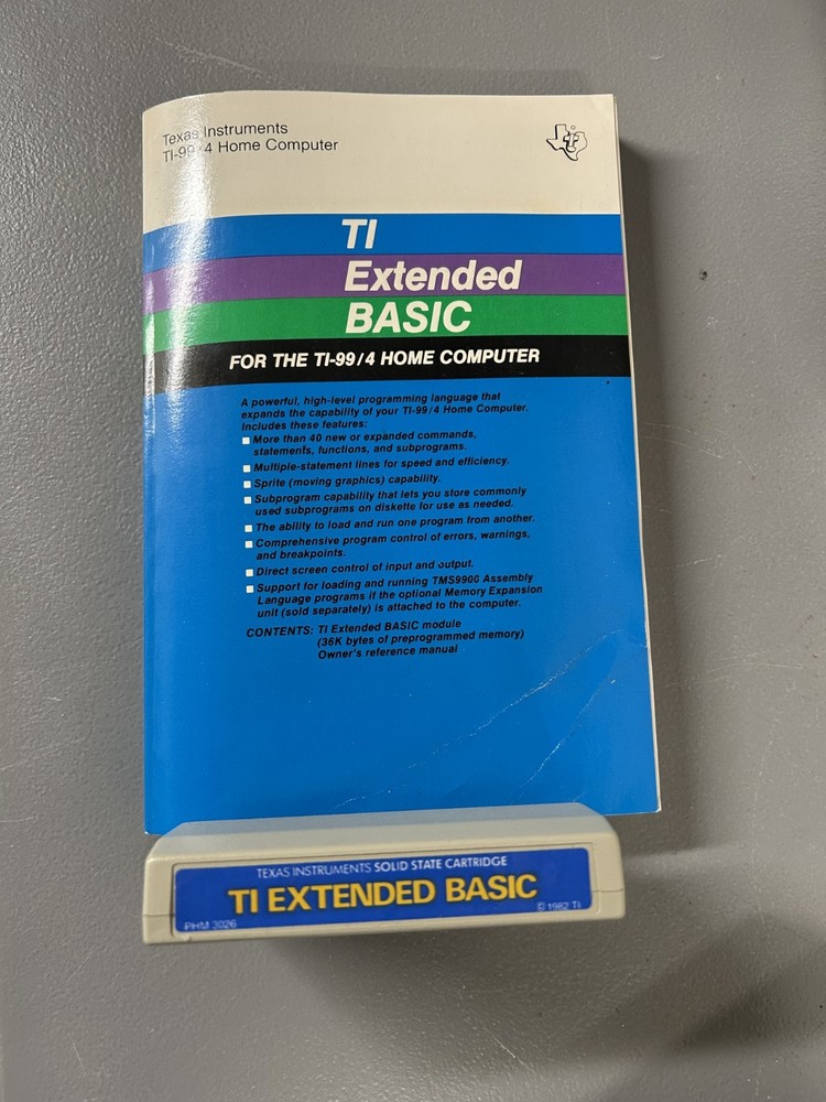 TI Extended Basic w/ Software & Manual