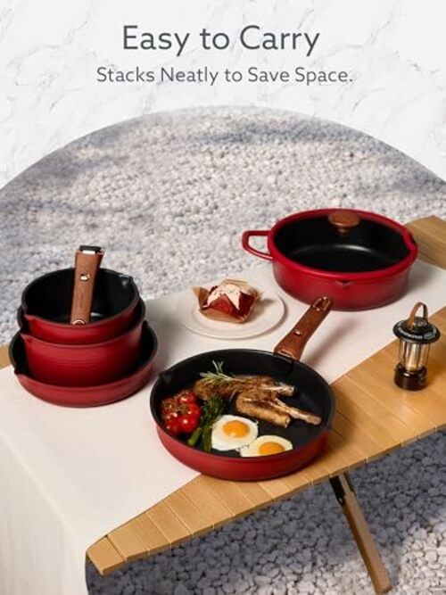 20Pcs Titanium Cookware Set, Pots and Pans Set Non Stick, Kitchen Cooking Set