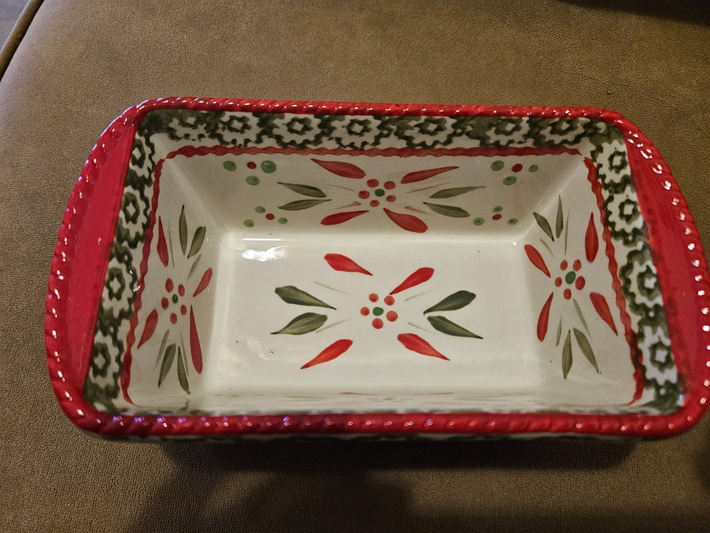 Temp-tations by Tara Holiday Loaf Pan – 12oz Rectangular Stoneware – with Lid