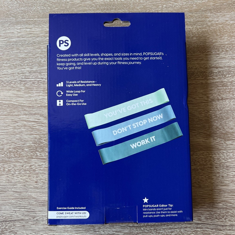 POPSUGAR Mini Resistance Band 3pk