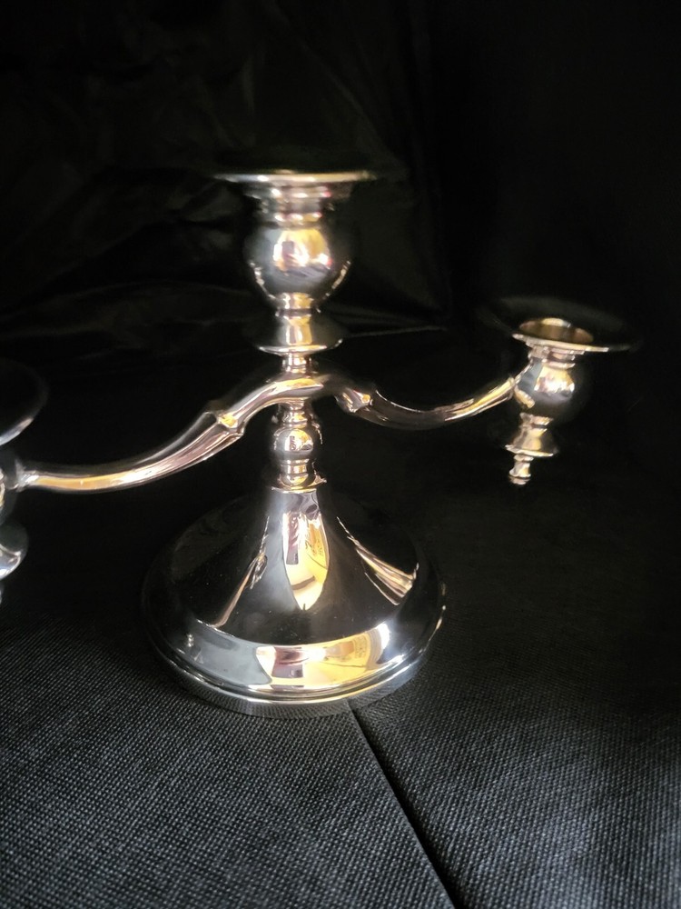 PSCO Silverplate On Copper Candle Holder Candleabra