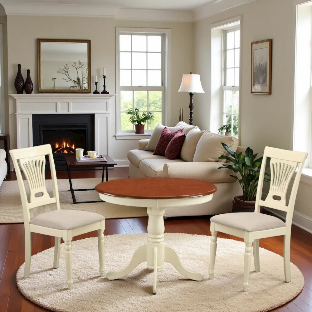 Elegant 3-Piece Dining Table Set – High Top Table & Chairs, White