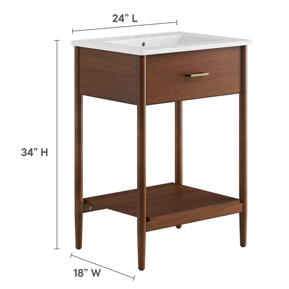Zaire 24" Bathroom Vanity in Walnut White