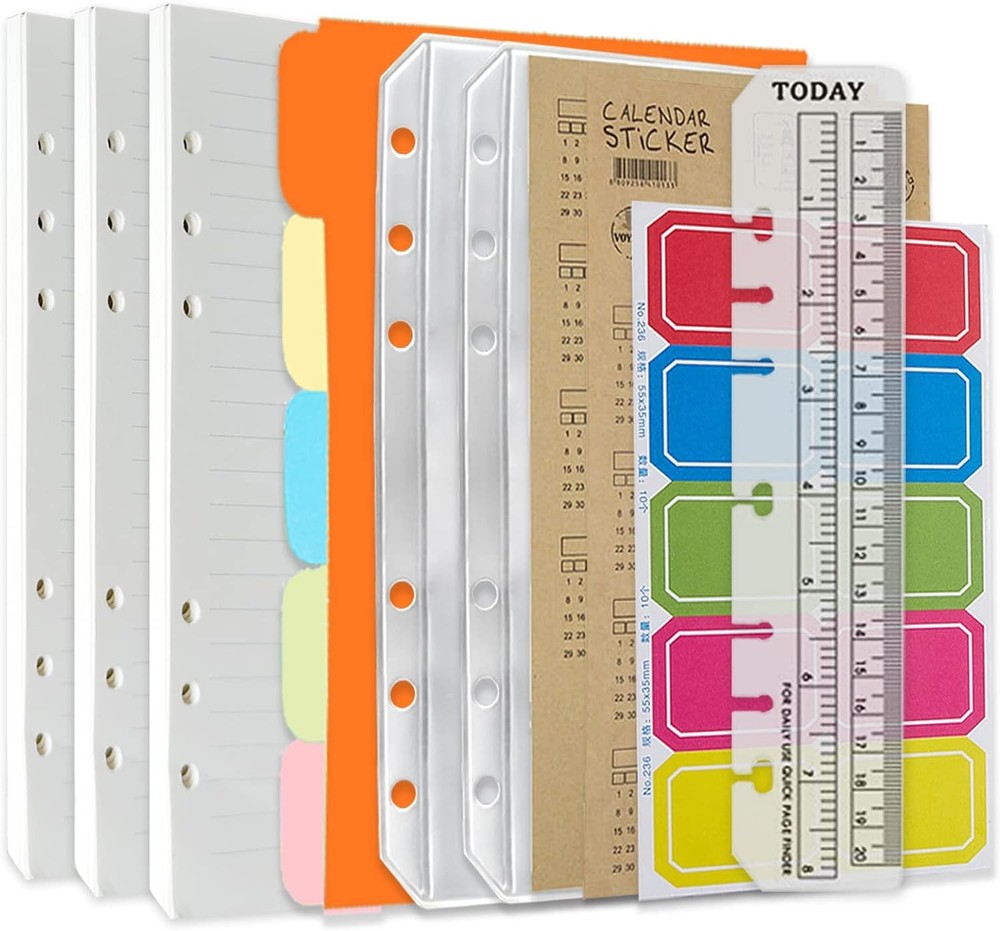 DY.2ten Refillable A5 Notebook Set, 3 Pack Lined Refill Paper