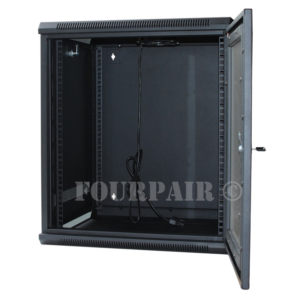 12U Wall Mount IT Server Network Cabinet Data Rack Locking Glass Door 24" Deep