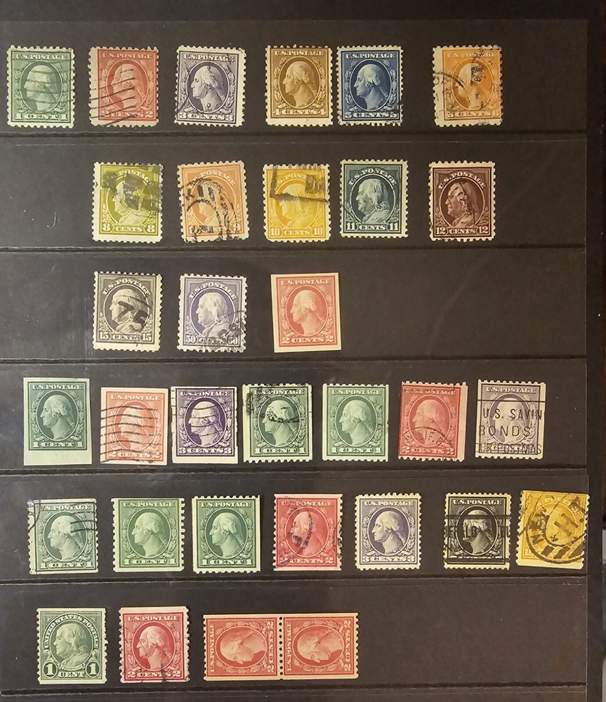 Benjamin and Washington Stamps, Varied Grades, With Multiples