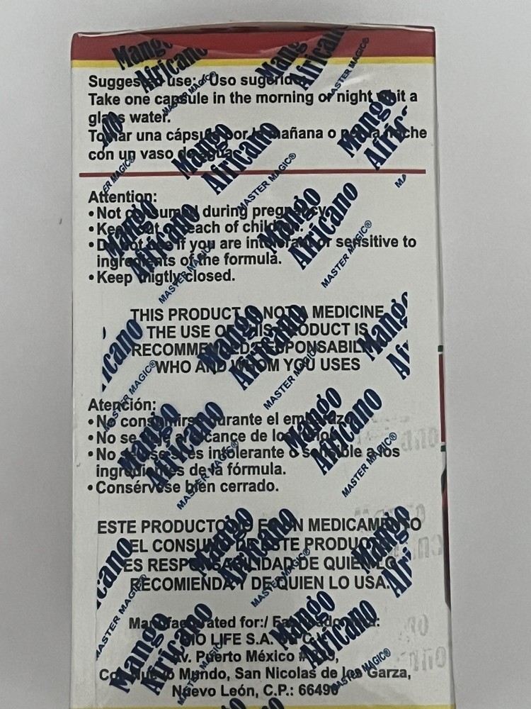 Mango Africano MASTER MAGIC AFRICAN MANGO 30 Capsules Original