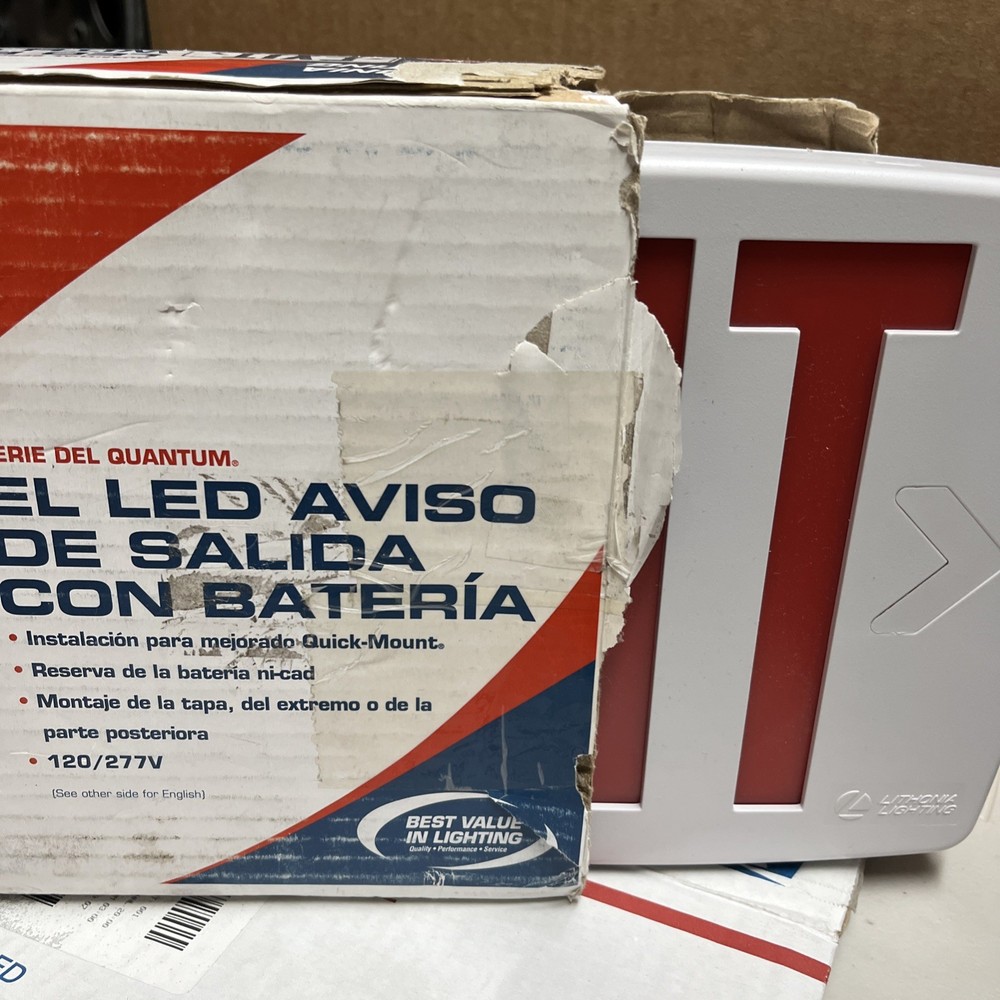New Lithonia Lighting LED Emergency Exit Light Sign 120/227