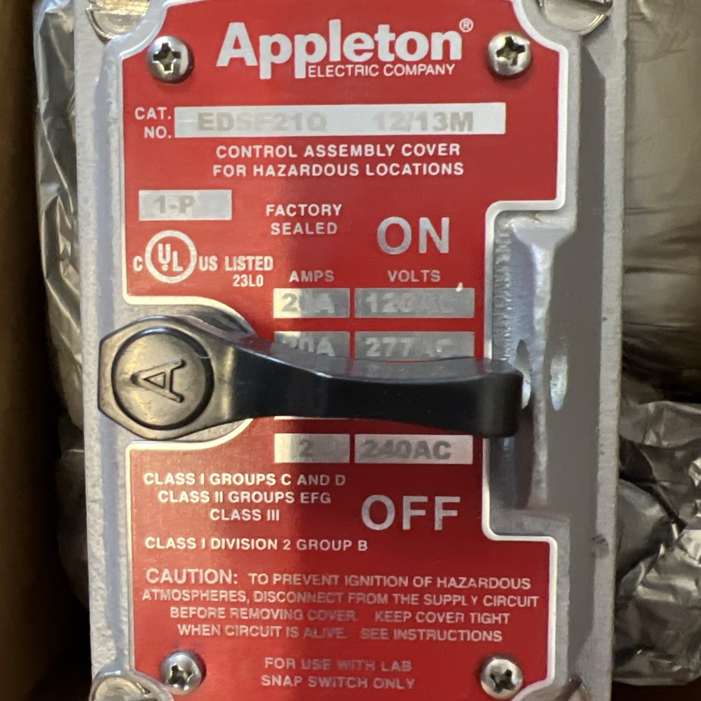 APPLETON EDSF21Q CONTROL ASSEMBLY COVER