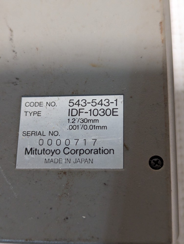 Mitutoyo IDF-1030E Digimatic Indicator W/ Backlit LCD Screen 30mm Range