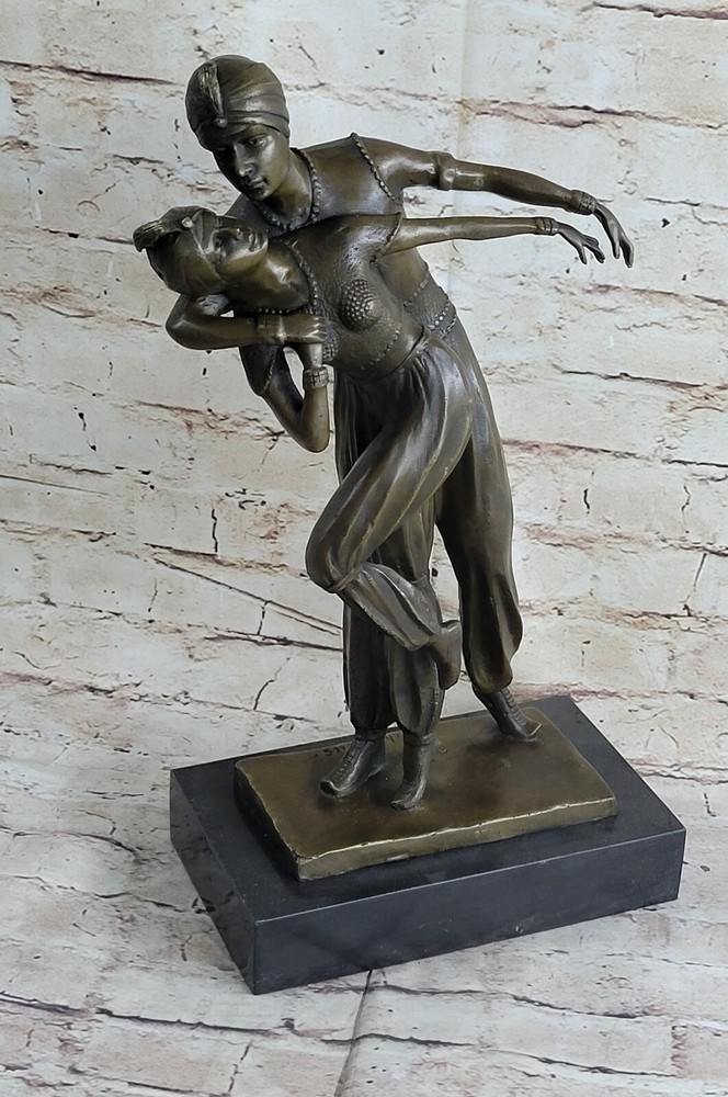 Dimitri Chiparus Bronze Sculpture "Arabian Dancers" Lost wax Method Artwork