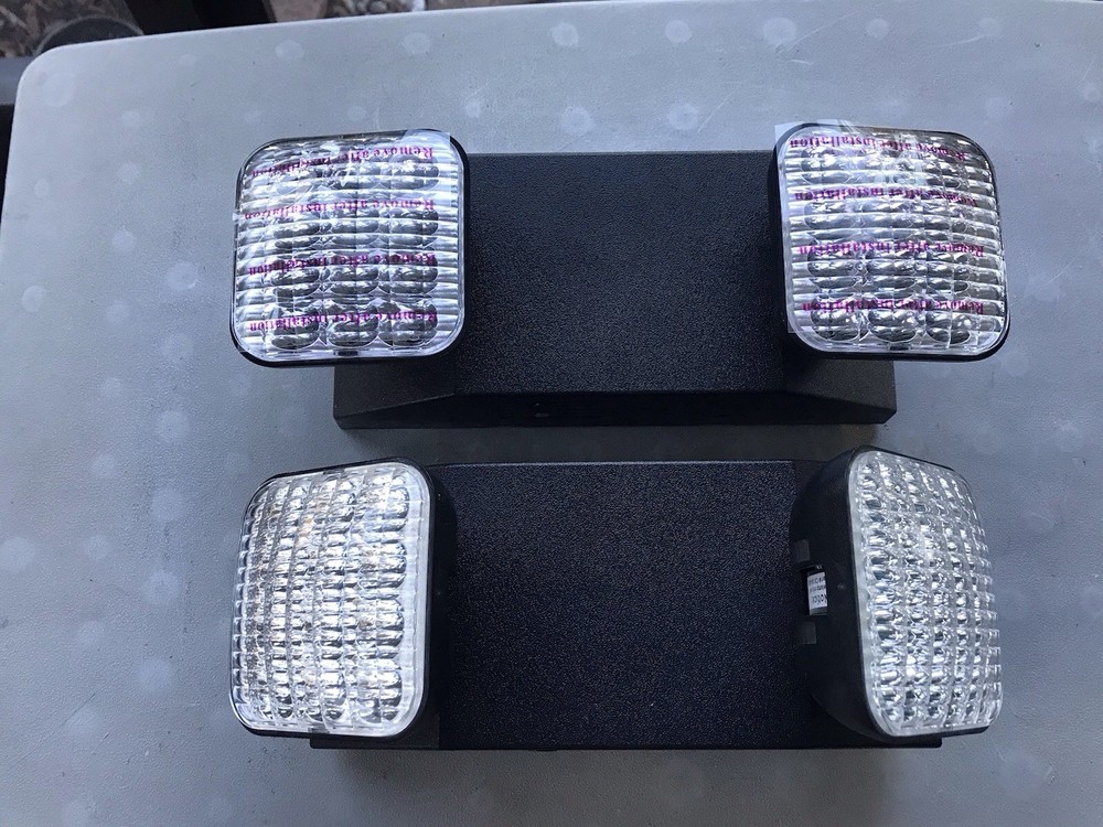 EXITRONIX Thermoplastic Emergency Light Black Model LED-90-BL ( 2 Units )