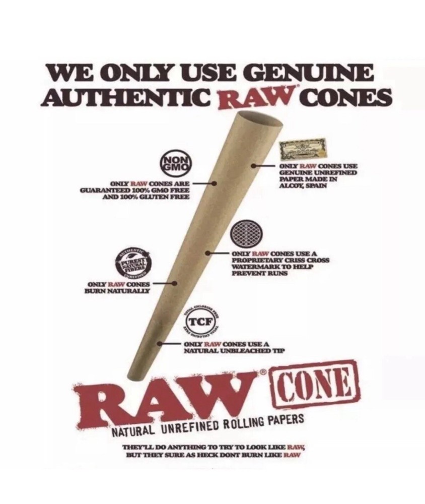 RAW Classic PEACEMAKER Size Pre-Rolled Cone +Raw Torch Phoenix Extendo Lighter
