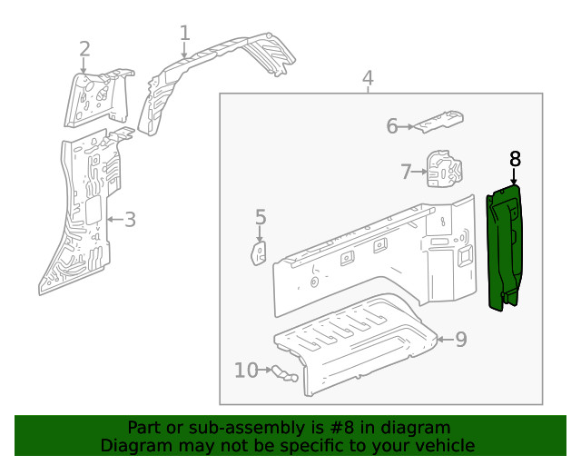 Genuine GM Inner Panel Assembly Brace 85552983