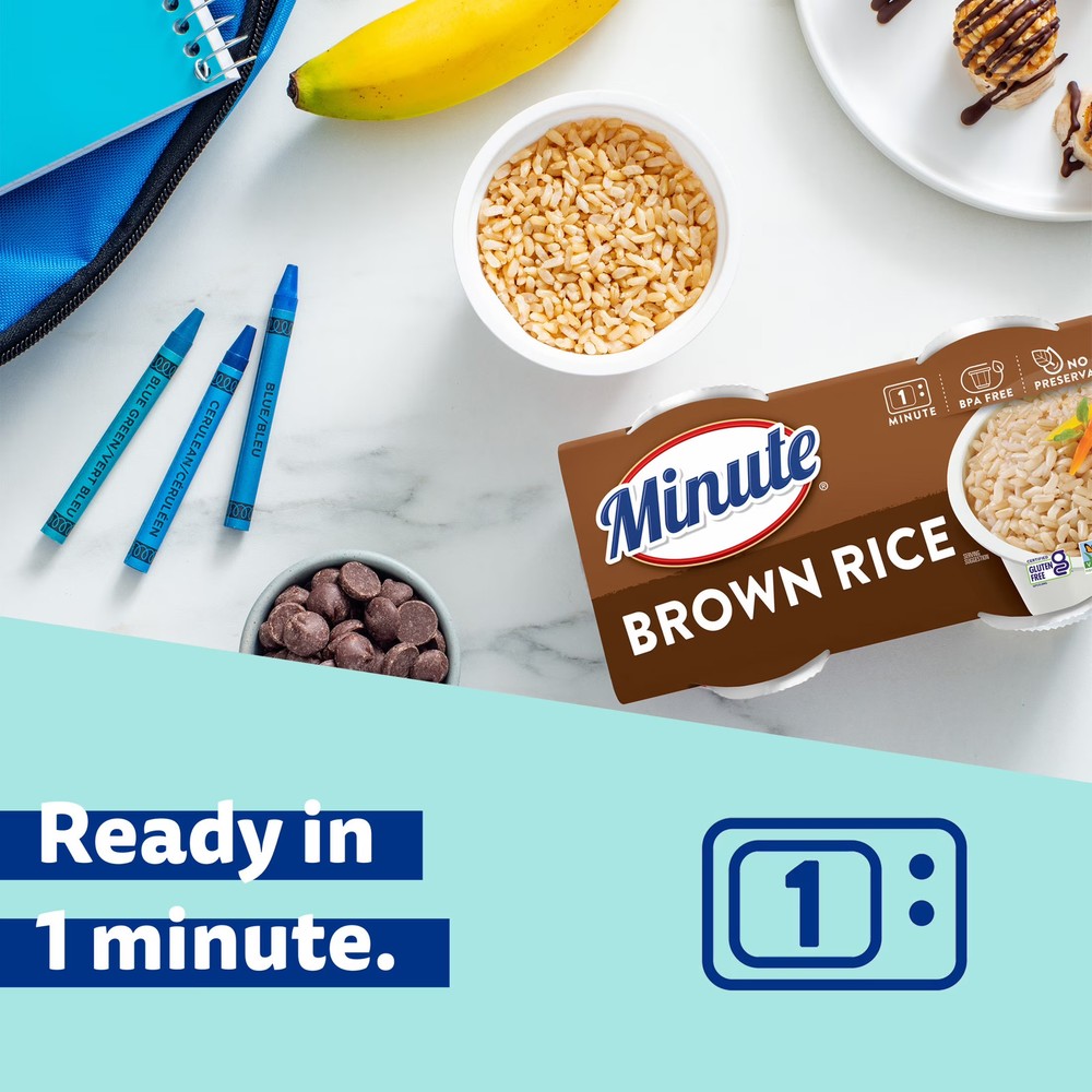 Brown Rice, Microwaveable Rice Cups, 4.4 oz
