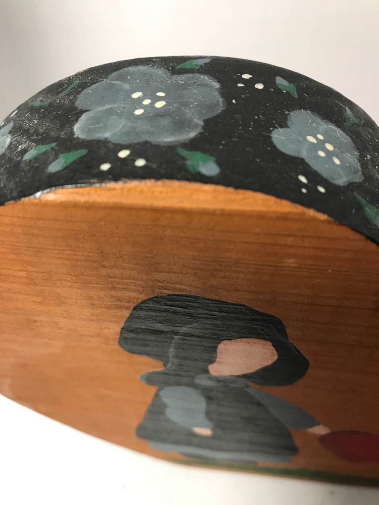 Handpainted Amish Candleholder Wood