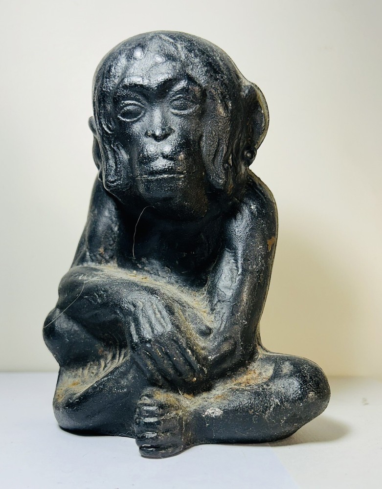 Antique Cast Iron Monkey String Holder