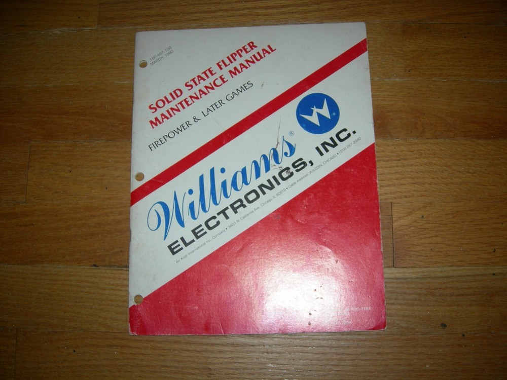 Williams Solid State Flipper Pinball Games Maintenance Manual