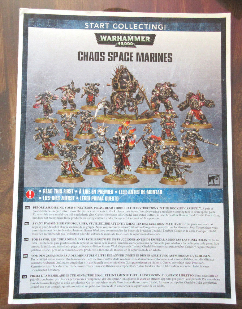 Warhammer Assembly Instruction Insert Booklet Chaos Marines Start Collecting