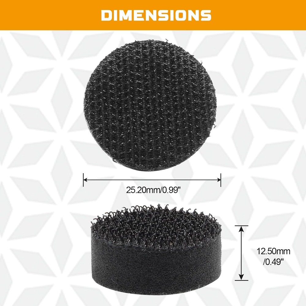 5 Pack 1 Inch Soft Foam Hook and Loop Cushioning Buffer Pads, 25mm