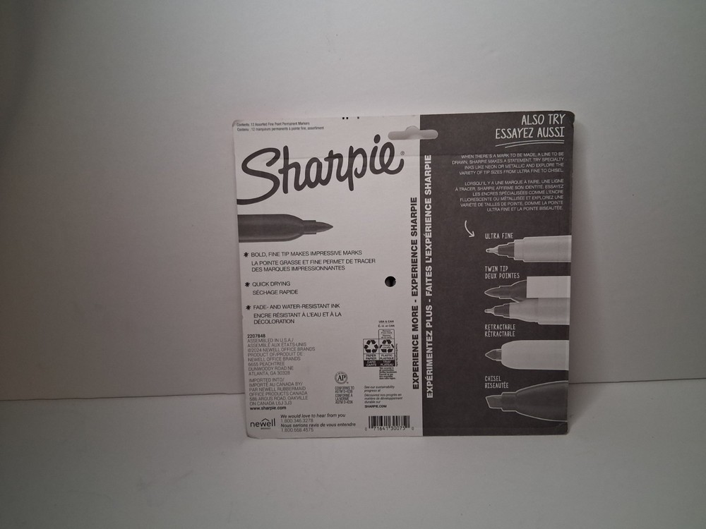 Sharpie Fine Tip Permanent Markers Assorted 12 Count