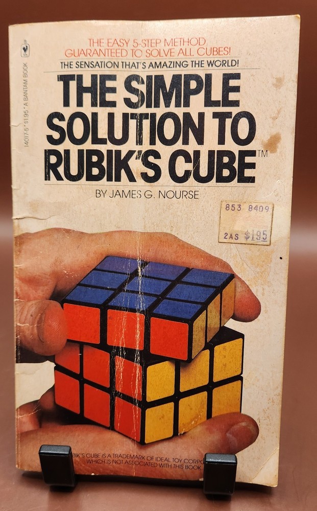 Vintage 1981 Simple Solution to Rubik's Cube Book + 3x3 Puzzle Cube Bundle