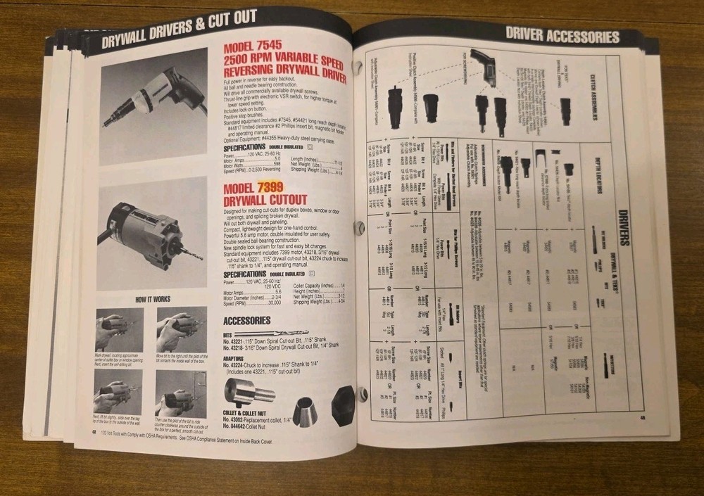 1991 Porter Cable Catalog Professional Power Tools 100 Pages Paperback