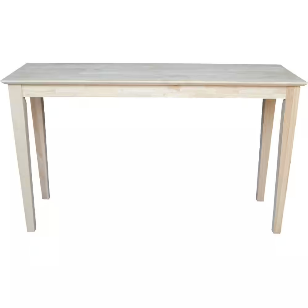 Shaker 48 In. Unfinished Standard Rectangle Wood Console Table