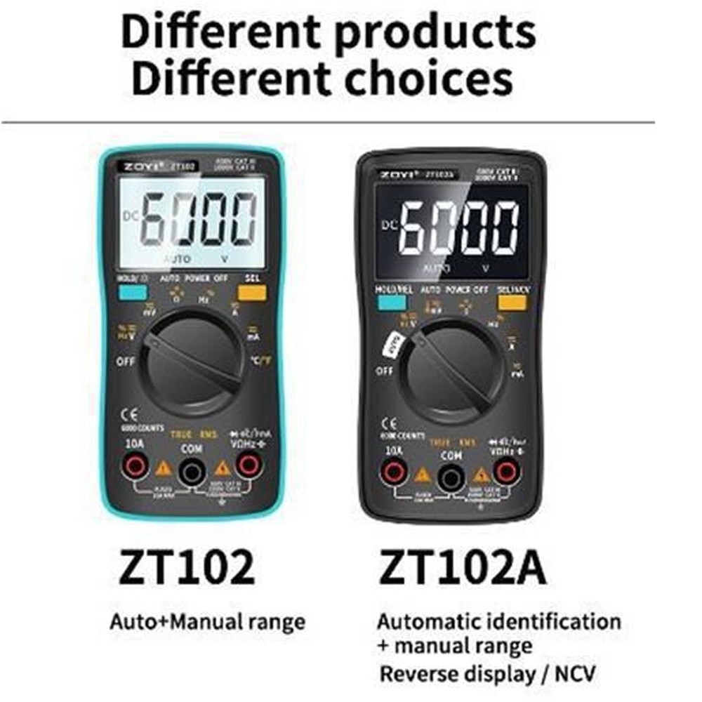 ZT-102A 6000 counting TRMS digital multimeter with automatic range