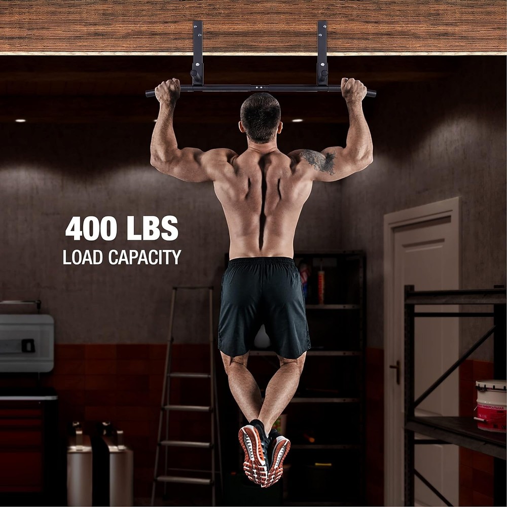 Maximize Your Workouts: 42" Pull Up Bar with Elevated Head Clearance & Supports