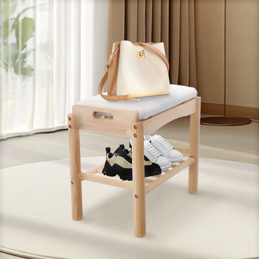 Stylish Shoe Bench with Cushion – Comfortable Entryway Storage Solution