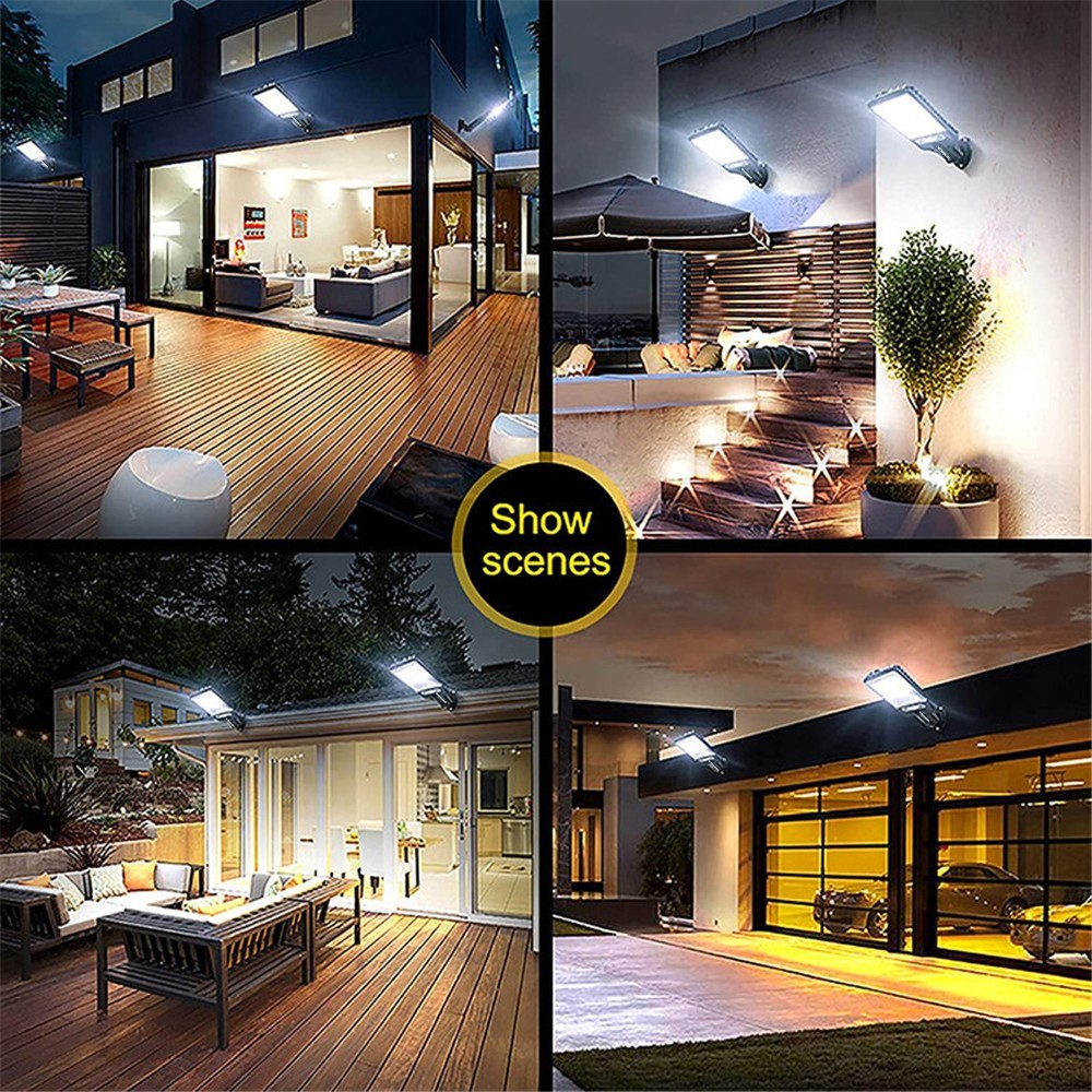 4x- Solar Motion Sensor Light 180° Adjustable Panel IP65 3 Lighting Modes