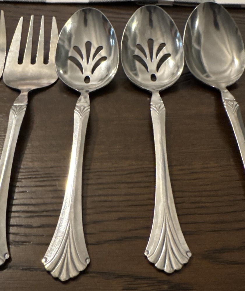 Hampton Silversmiths Serving Set Stainless China 123 5 Pieces Free SH