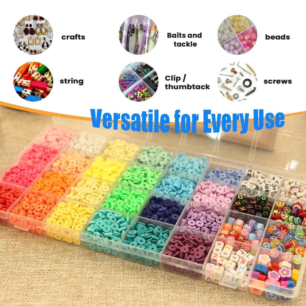 GREENTIME 2 Pack 32 Grids Clear Plastic Storage Organizer Boxes, Diamond Pain...