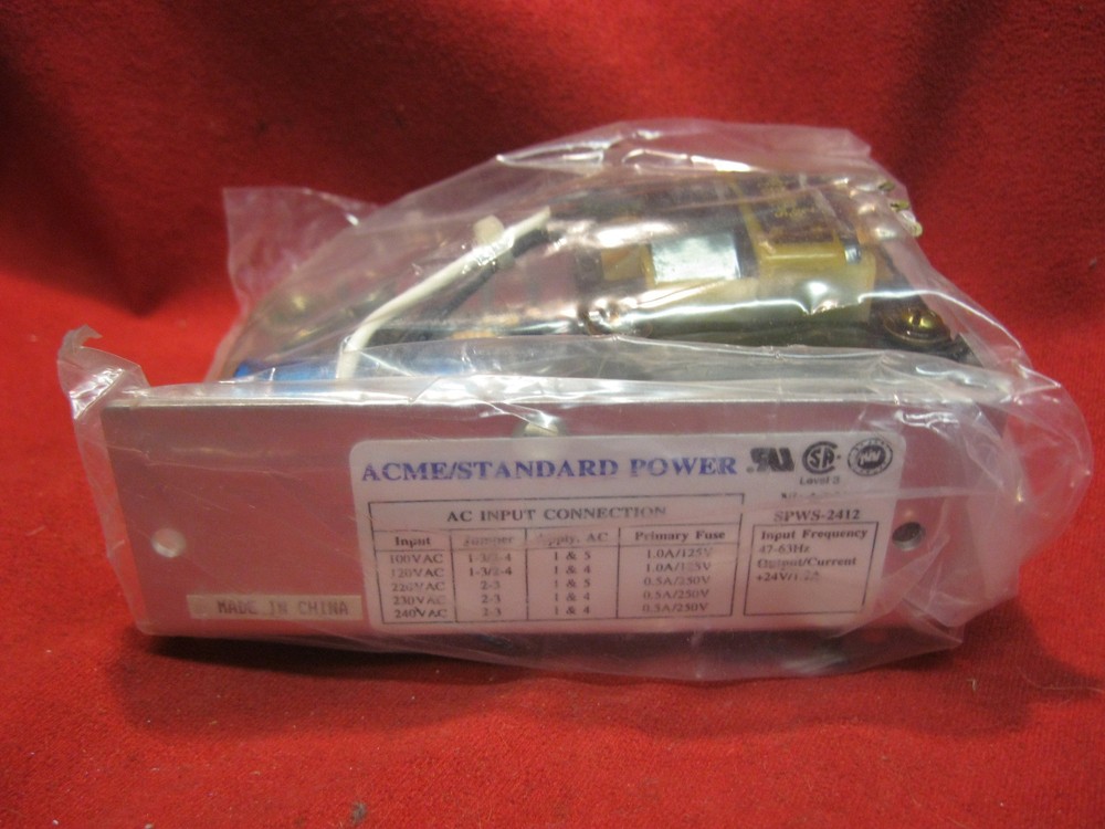 ACME/STANDARD POWER SUPPLY, REGULATED LINEAR, 30W, 24VDC, OUTPUT, 1.2A