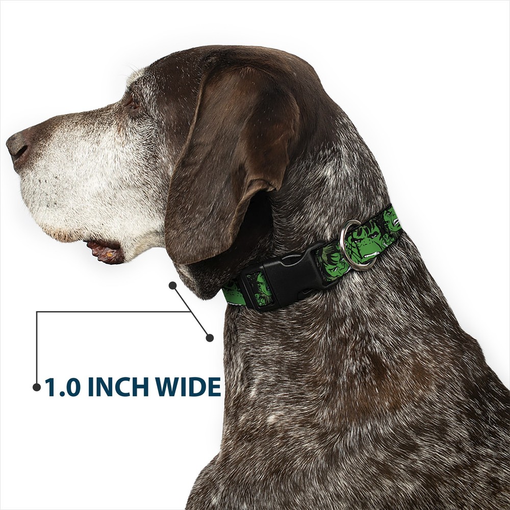 MARVEL COMICS Plastic Clip Collar The Hulk Stacked Small 9.5-13"