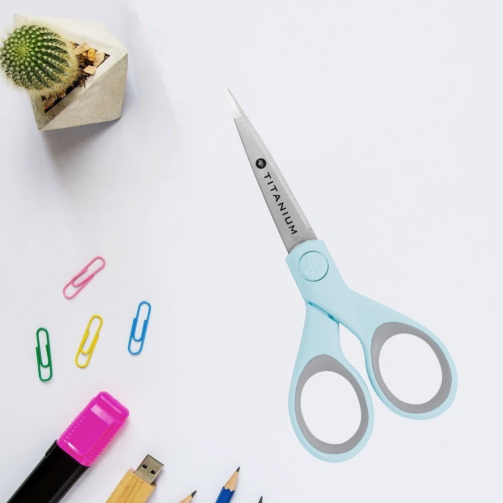 Crafting Scissors Micro-Tip Titanium Bonded Light Blue Fabric Sewing Scissors