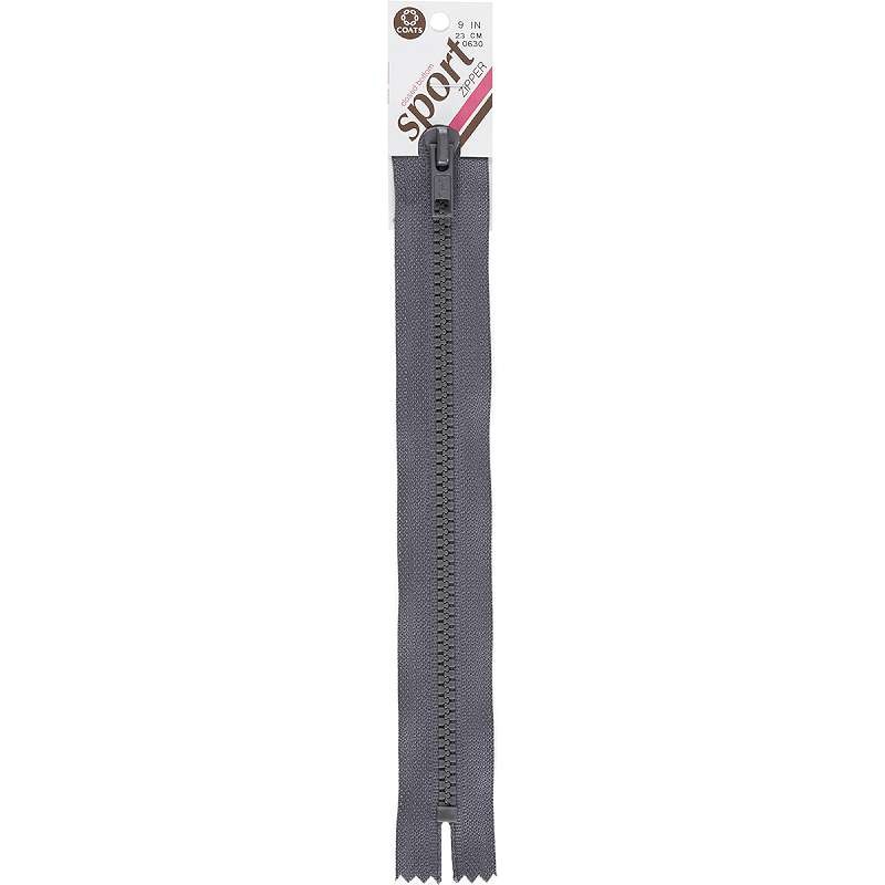 Sport Closed Bottom Zipper 9" Stone
