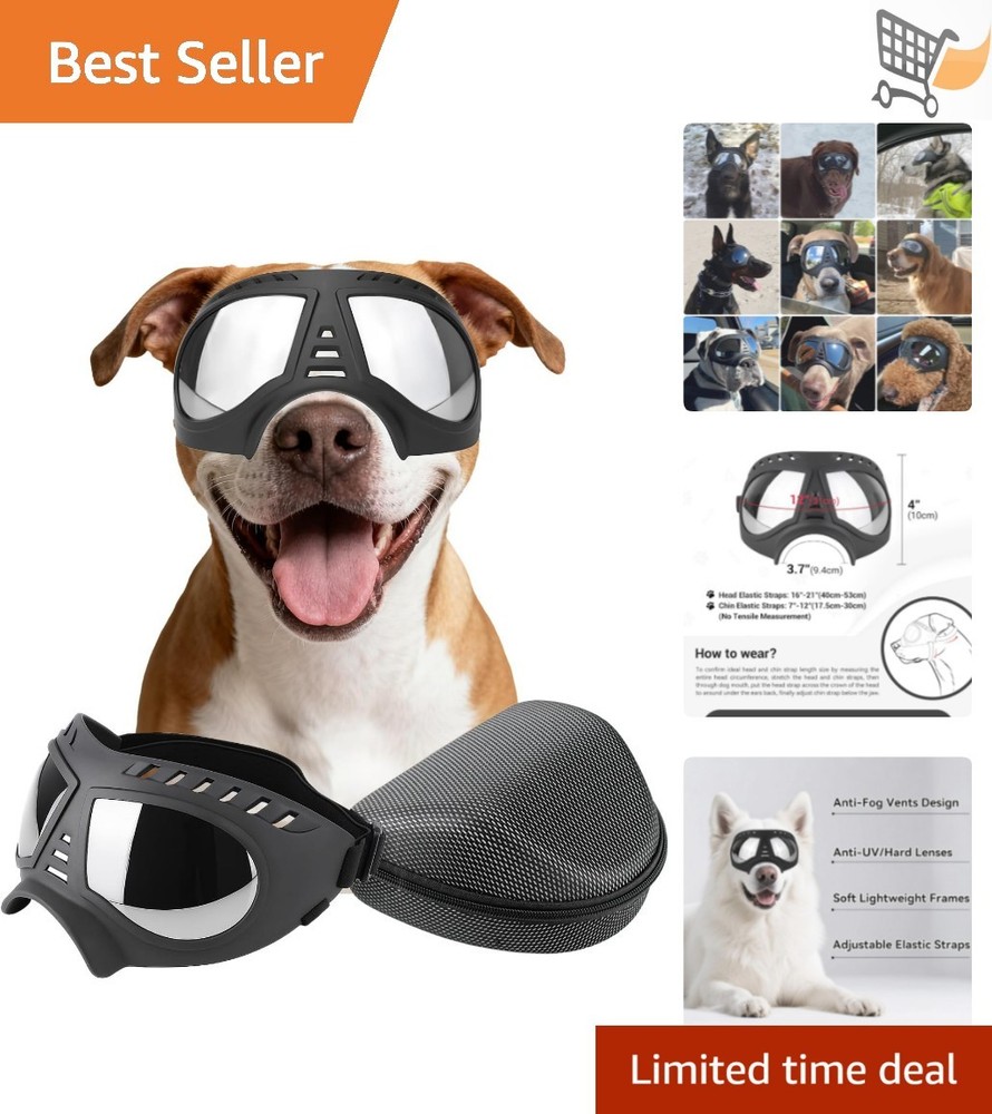 Dog Goggles Large Breed UV Windproof Snowproof Eye Protection Adjustable Strap