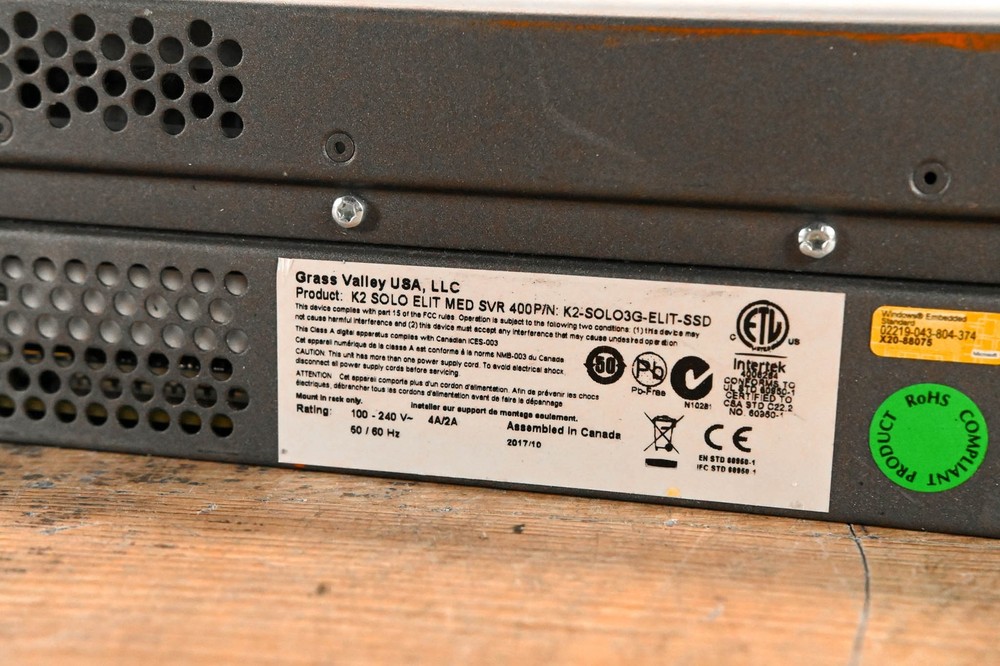 Grass Valley K2 Solo 3G Media Server CG01MPP