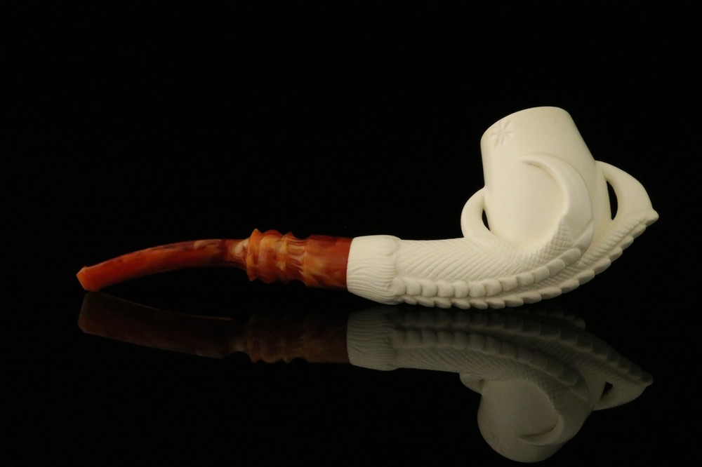 srv - Eagle's Claw Block Meerschaum Pipe with fitted case M3894