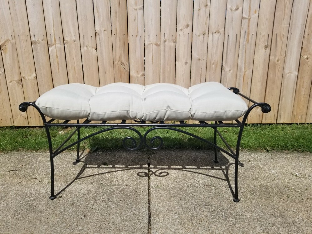 Vintage Wrought Iron Double Bench Mid-Century Modern