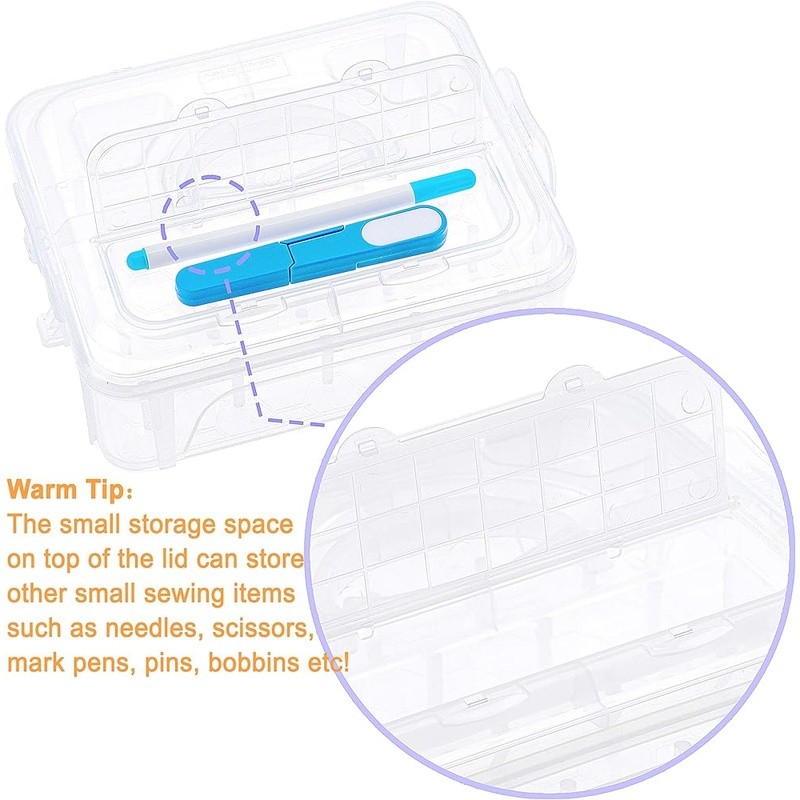 80 Spools Polyester Embroidery Thread W/ Clear Storage Box & Yarn Snips New