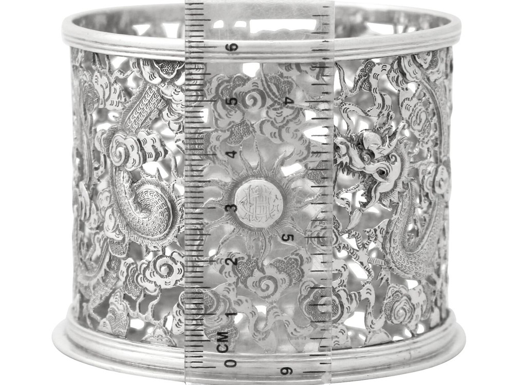 Chinese Export Silver Bottle Coaster - Antique Circa 1900