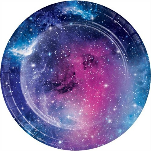 Galaxy 7 Inch Paper Plates 8 Pack Stars Outer Space Science Party Tableware