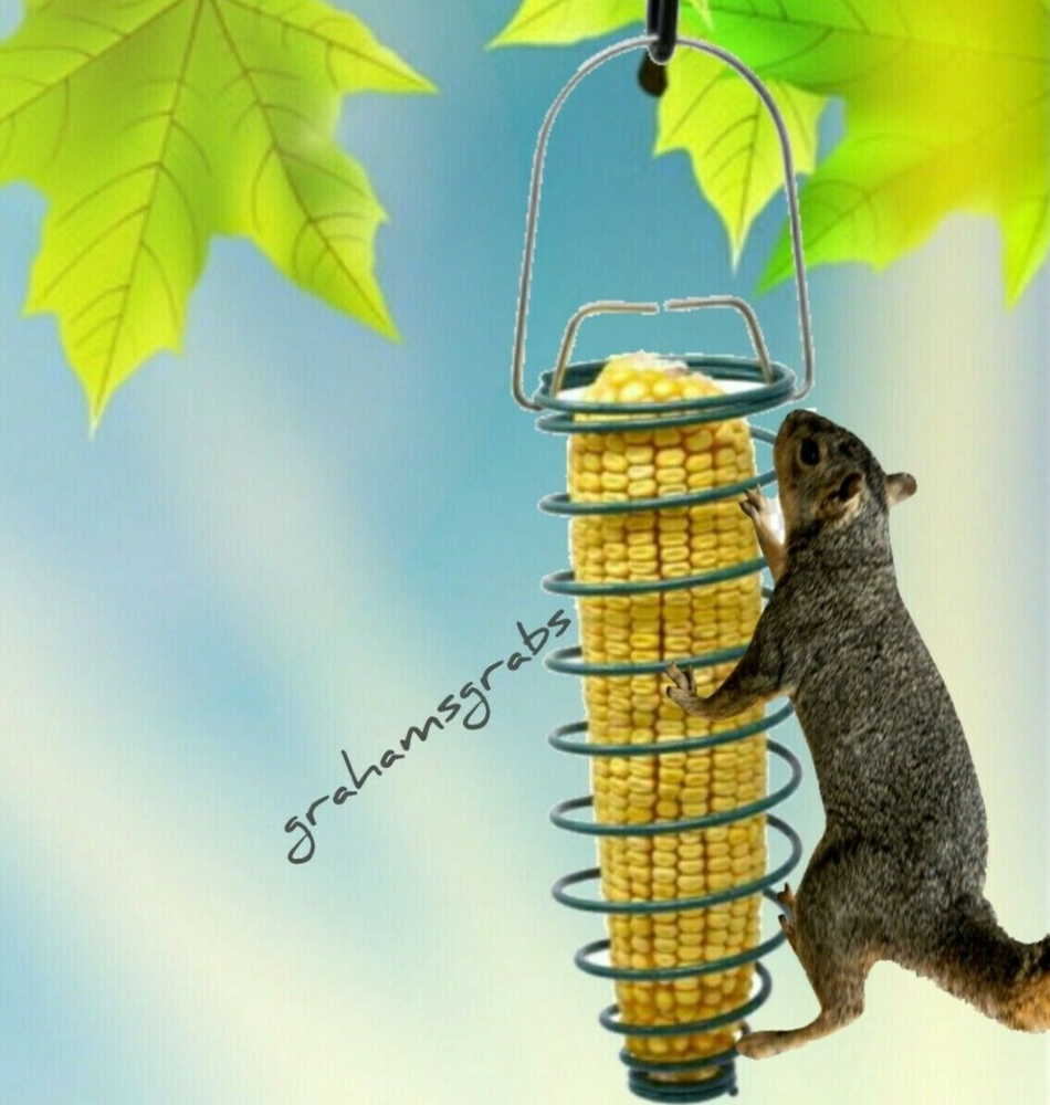 SQUIRREL FEEDER HANGING CORN COB HOLDER CADDY SQUIRREL/BIRD FEEDER BE18 NEW