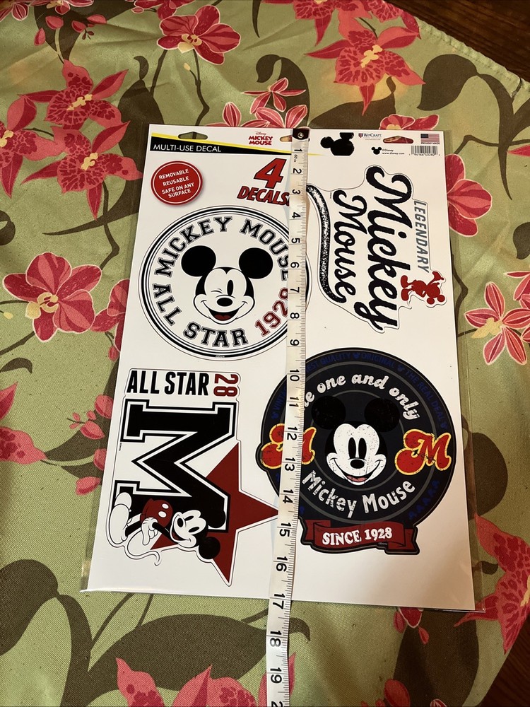 MICKEY MOUSE 4 PIECE ALL STAR MULTI-USE DECALS DISNEY LICENSED